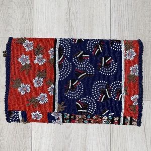 Anthropologie beaded clutch purse